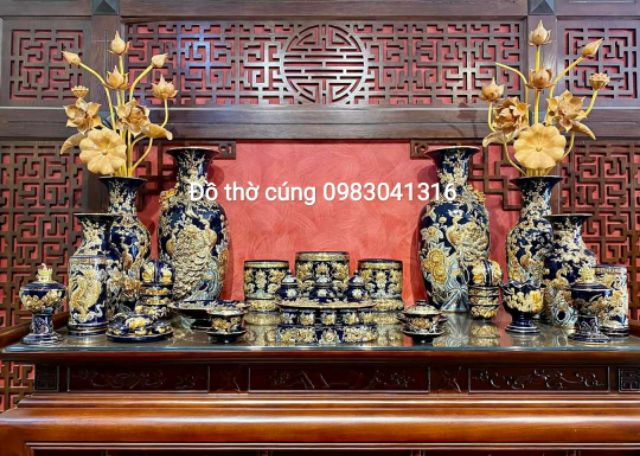 Bộ đồ thờ gia tiên MÀU hợp bản mệnh gia chủ