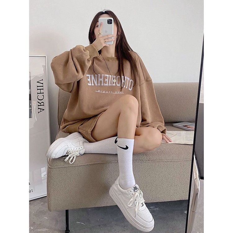 Set Bộ Đùi Nỉ Áo Dày Tay In THO Mềm Mịn Hot Trend 2021 Unisex X.Store Có Ảnh Thật + Video Tự Chụp SKU 605