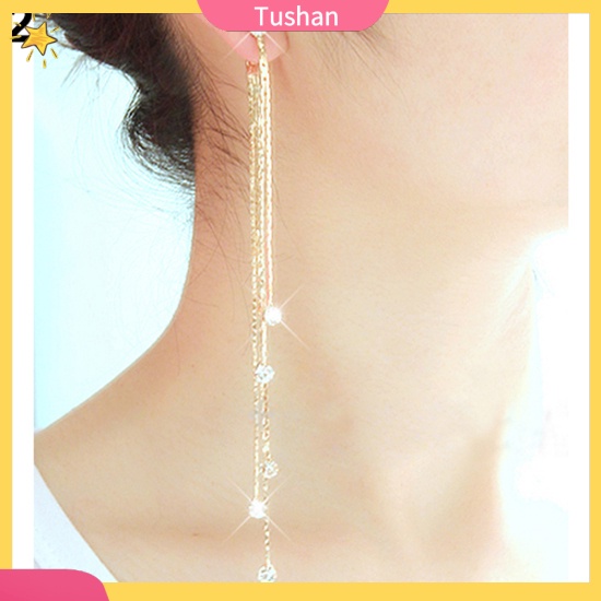 Khuyên tai tua rua đính đá phong cách thanh lịch dành cho nữ