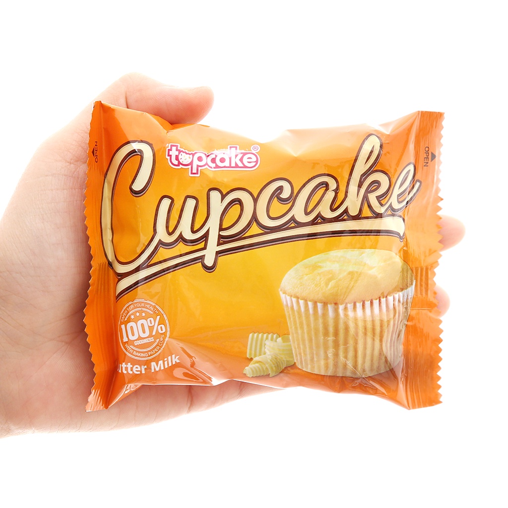 Bánh bông lan vị Bơ sữa, Cốm Cupcake hộp 150g,300g (6 cái)