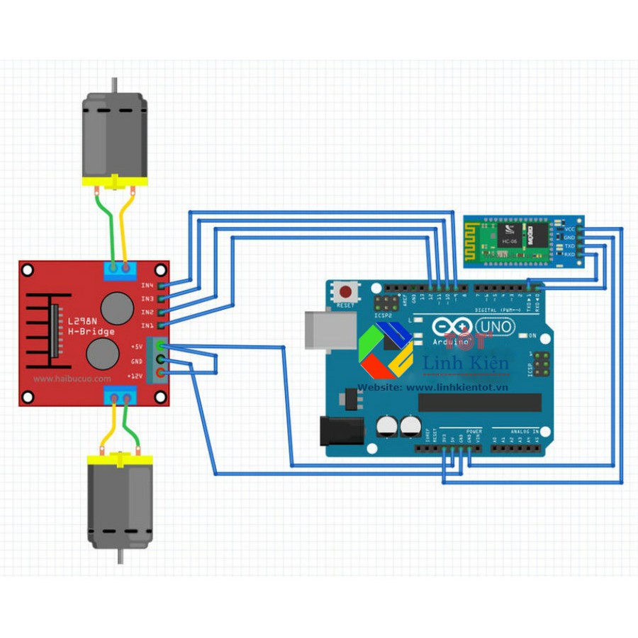 [CODE+HD] Bộ Xe Thực Hành Arduino Điều Khiển Bluetooth DIY - KIT Tự Học Arduino (Car 0)