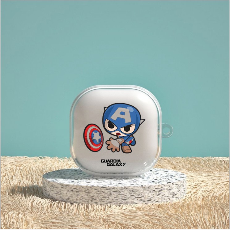 [BUDS PRO - BUDS LIVE] Ốp case trong suốt TPU bảo vệ tai nghe Samsung Galaxy Buds Live - Buds pro Hình Captain America