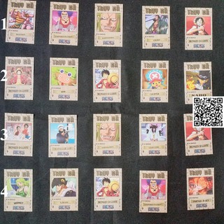1459-2 Combo 5 Thẻ truy nã trong Anime One Piece Luffy đảo hải tặc Mũ Rơm nhiều mẫu