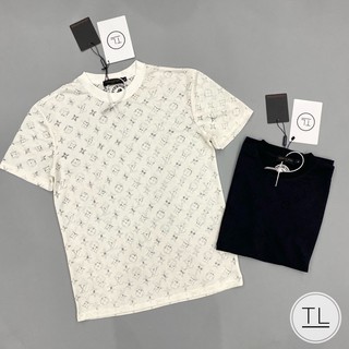 Áo phông cổ tròn Lv lưới cực thời trang new 2021 - Áo thun nam nữ - Áo đôi