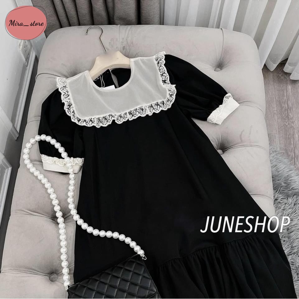 Váy Bầu Công Sở [FREESHIP] Đầm Bầu Dáng Suông Màu Đen Mặc Đi Làm Đi Chơi Chất Mát freesize từ 45-75kg