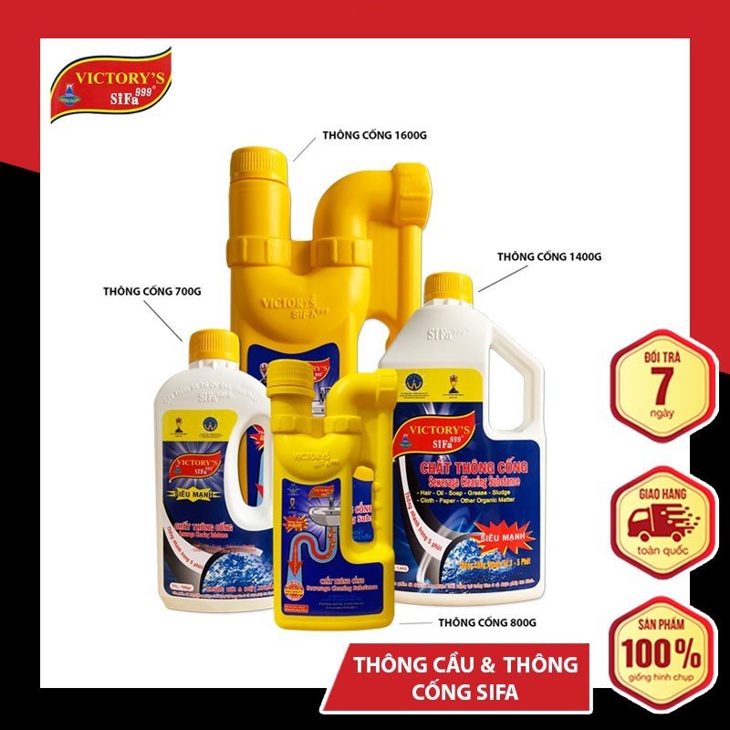 Chất thông cống Victory's Sifa999 thông bồn cầu cực mạnh và tiện dụng 700g / 800g / 1400g / 1600g cao cấp