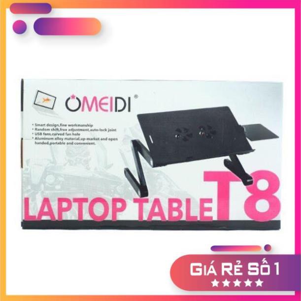 Bàn Laptop Máy Tính Xoay 360 Độ Có 2 Quạt Tản Nhiệt Và Kê Chuột Để Nhiều Tư Thế