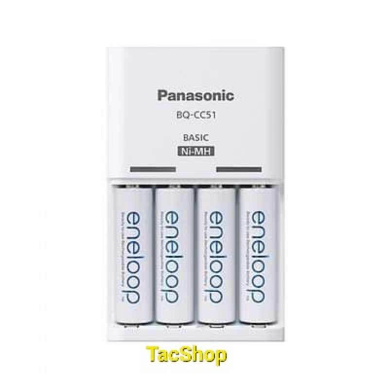 Bộ 4 Pin Sạc AA ENELOOP Kèm Sạc PANASONIC BQ-CC51C - BH 6 tháng
