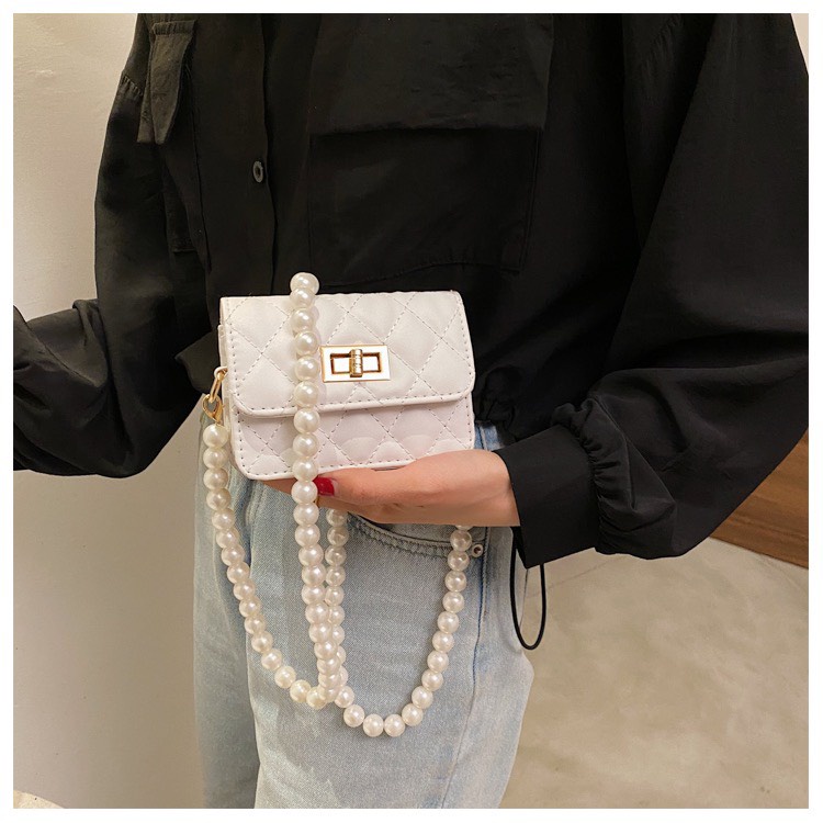 Túi xách mini dây ngọc đeo chéo nữ đẹp thời trang giá rẻ đi chơi phong cách hàn quốc dễ thương DC65