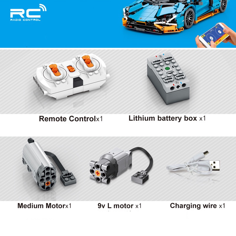 Đồ Chơi Lắp Ráp Kiểu LEGO TECHNIC Điều Khiển Từ Xa Xe Lamborghini Sian FKP 37 Blue Model SY8618 Với 1161 Mảnh Ghép