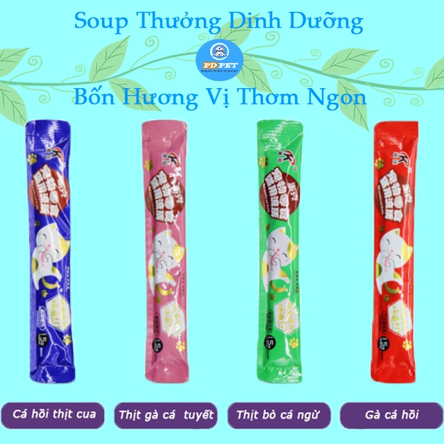 Xả kho, Đồ ăn vặt súp thưởng, gói thưởng cho mèo thú cưng dinh dưỡng ống 15g