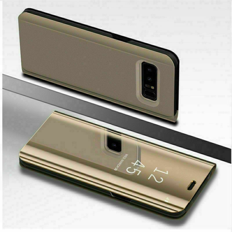 Bao Da Điện Thoại Nắp Lật Tráng Gương Cho Samsung Galaxy S8 S9 S10 Plus S10E Ốp