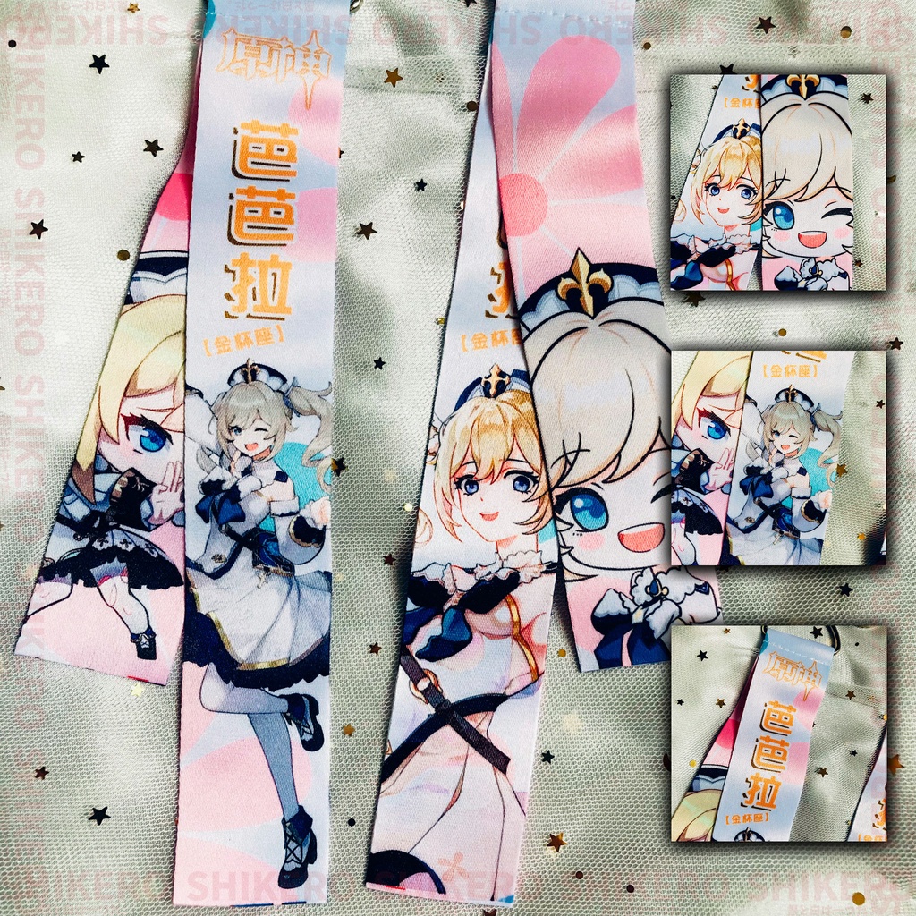 Móc khóa game Genshin Impact dây vải có kèm theo chuông