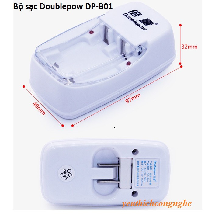 Combo sạc pin đa năng Doublepow DP-B01 và 2pin Doublepow AA 1200mAh