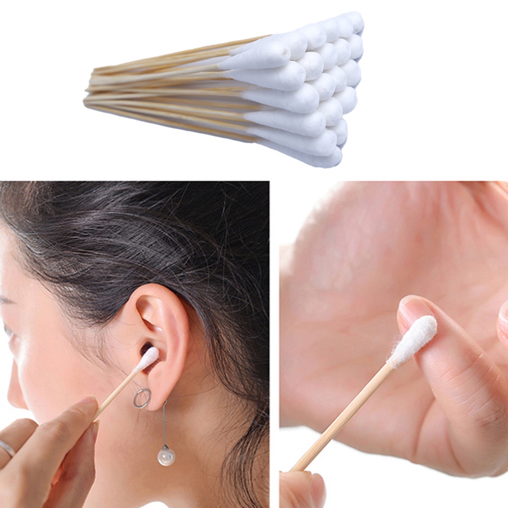 [Hàng mới về] 100 Tăm bông 1 đầu sáng tạo dùng làm phụ kiện tẩy trang/ trang điểm/ làm đẹp chuyên dụng