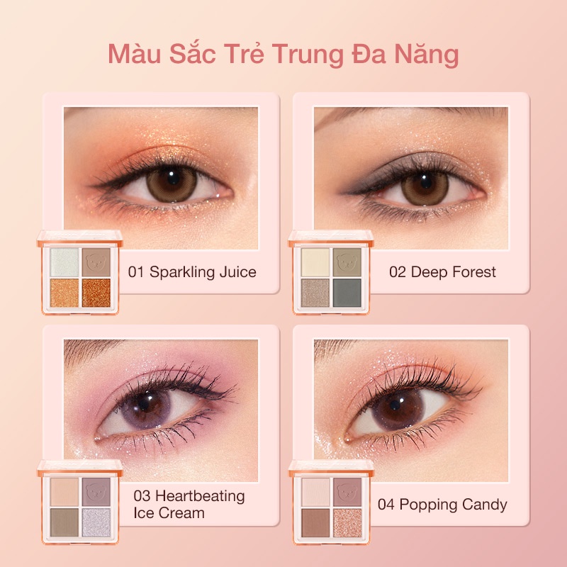 Bảng phấn mắt Pink Bear Hidden Love dễ tán màu lâu trôi 6g | BigBuy360 - bigbuy360.vn