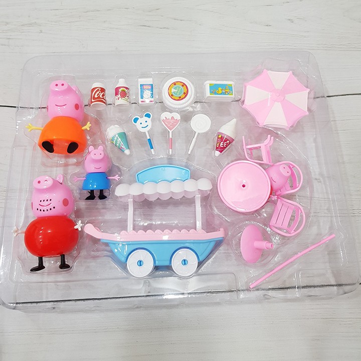 (có sẵn) Đồ Chơi Xe Đẩy Gia Đình Heo Peppa Pig