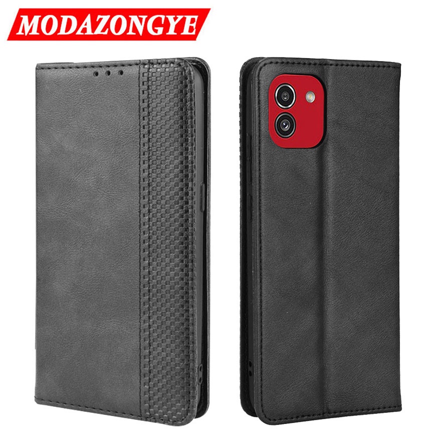 Bao Da PU Nắp Gập Từ Tính Kèm Giá Đỡ Cho Samsung Galaxy A03 Samsung A03 A 03