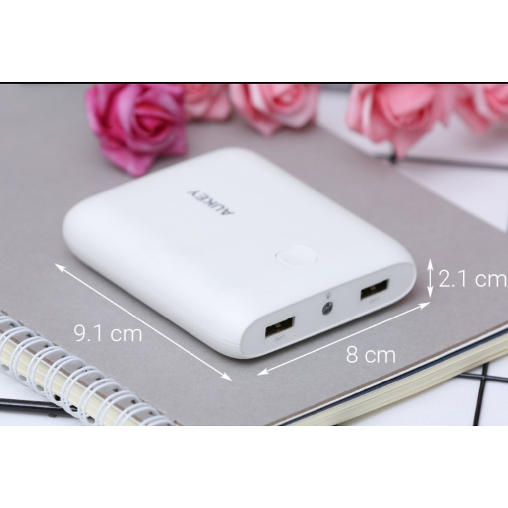 Sạc dự phòng Polymer 10.000 mAh Aukey PB-N42 (Trắng) 98%