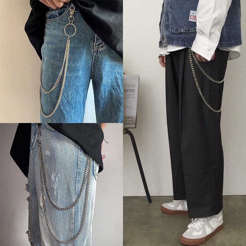 Chuỗi Dây Xích Đeo Quần Jeans Bằng Kim Loại Phong Cách Hip Hop Thời Trang Cho Nam Và Nữ