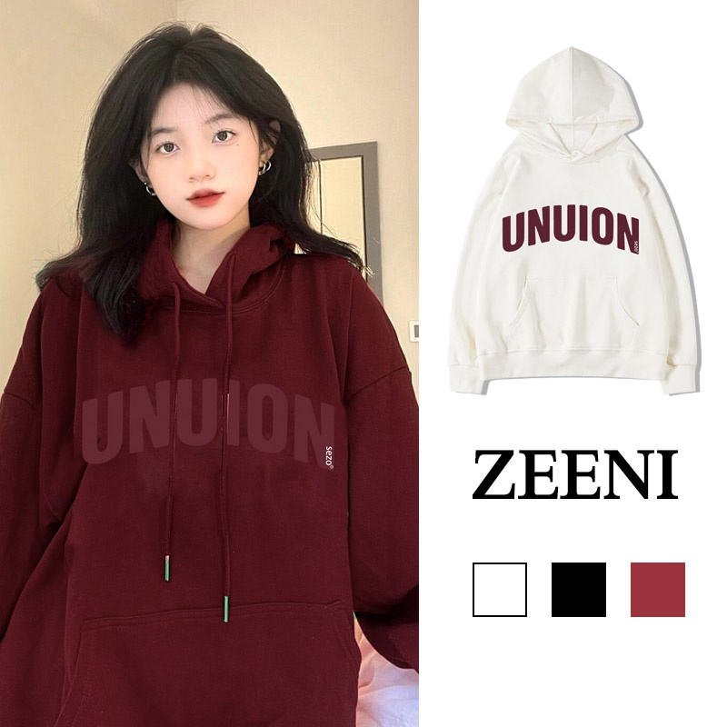 Áo hoodie SELVZE chất liệu cotton tay dài dáng rộng phong cách Mỹ cổ điển thời trang cao cấp cho nữ