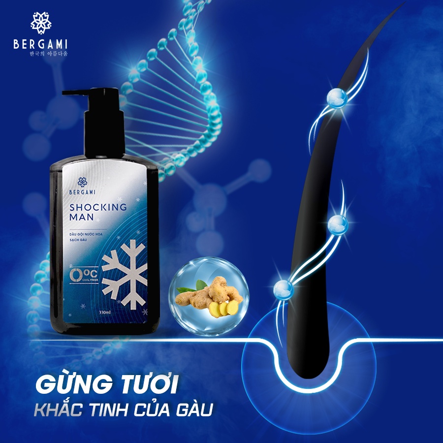 Bộ Quà Tặng Nam Dầu gội Nam Bergami hương nước hoa cao cấp 330ml &amp; Nước hoa nam Bergami chính hãng mê hoặc XẠ HƯƠNG 35ml