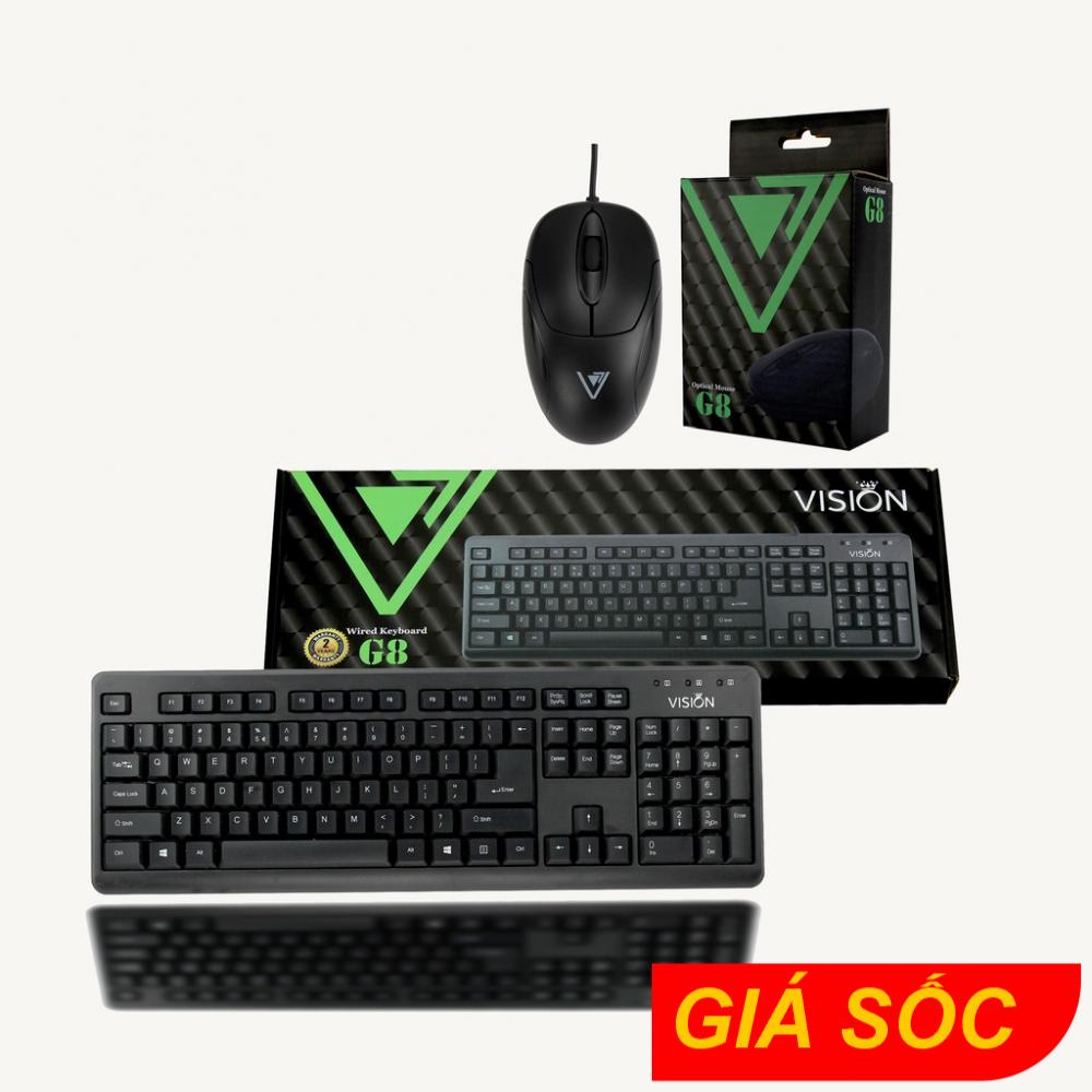 Combo bàn phím + chuột vision g8 - chính hãng vsp bảo hành 24 tháng