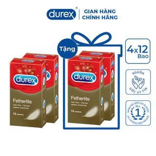 Bộ 2 bao cao su Durex Fetherlite 12 bao/hộp + Tặng 2 hộp cùng loại
