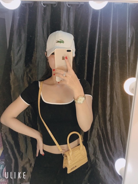 [Mã FASHIONT4WA2 giảm 10K đơn 50K] ÁO CROPTOP VIỀN CỔ VUÔNG | BigBuy360 - bigbuy360.vn