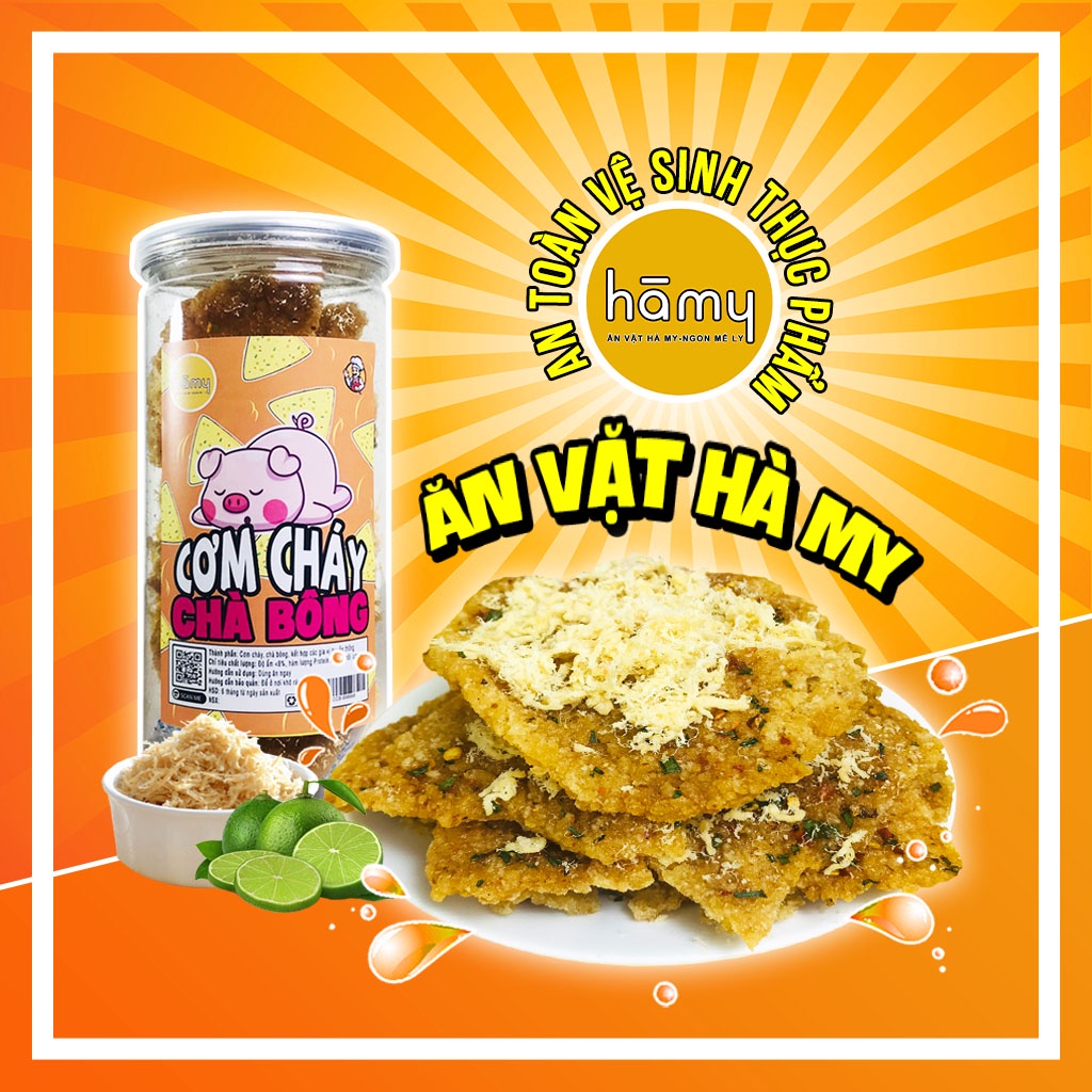 Cơm cháy chiên mắm lắc Chà Bông 300g đồ ăn vặt Hà My