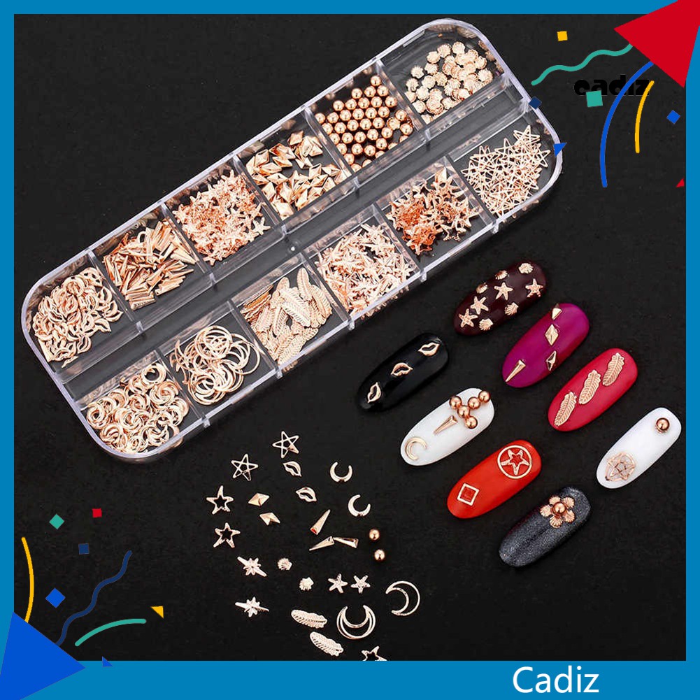 Hộp Phụ Kiện 3D Trang Trí Móng Tay 12 Kiểu Dáng
