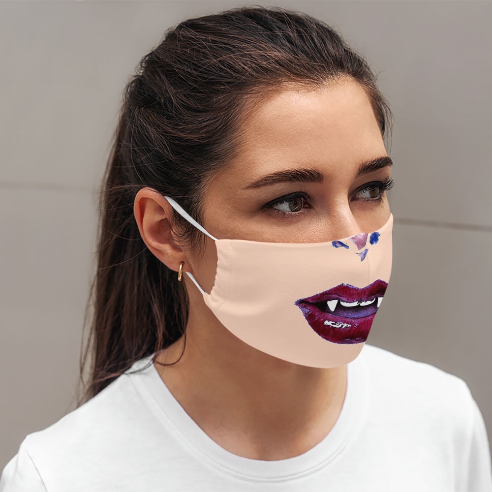 Khẩu trang 3d hình hút thuốc 3d quỷ mặt cười mặt người 48 CARTWELL thoáng khí vải cotton 100% chống nắng phòng dịch bệnh