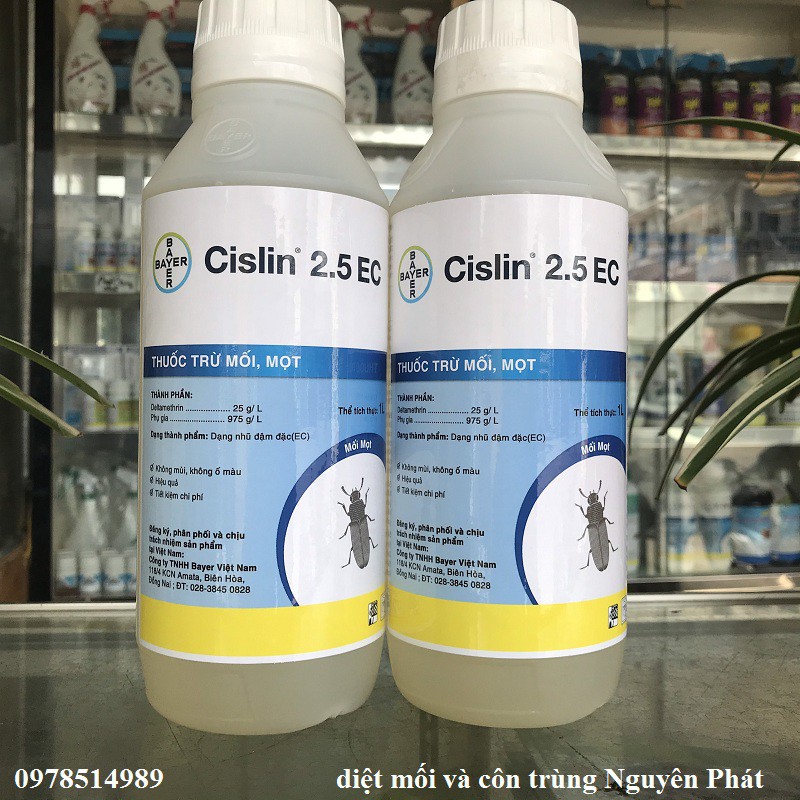 Thuốc diệt Mọt - Mối Cislin 2.5 EC (1 lít), thuốc diệt mối mọt của Đức