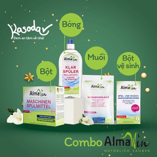 Combo Bột rửa bát chén bột rửa bát Almawin Muối làm mềm Almawin Nước làm bóng Almawin Bột vệ sinh cho máy rửa bát