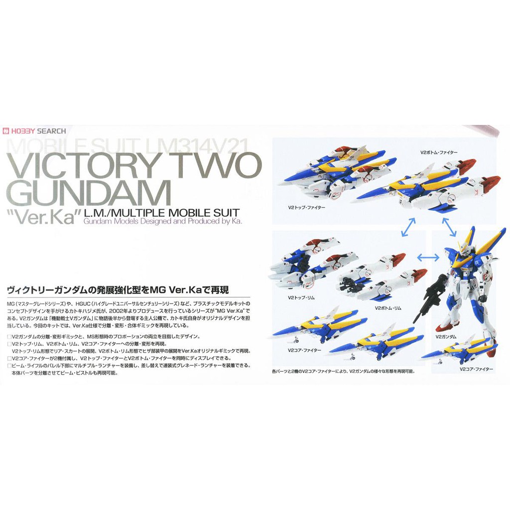 Mô hình MG Victory Two V2 Gundam Ver.Ka Bandai 4573102630483
