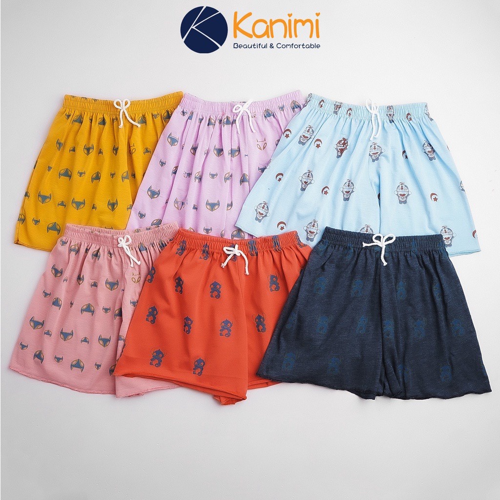 Quần đùi mặc nhà nữ phom to 40-65kg, chất đẹp 100% cotton, cạp chun mềm, họa tiết hoạt hình siêu xinh