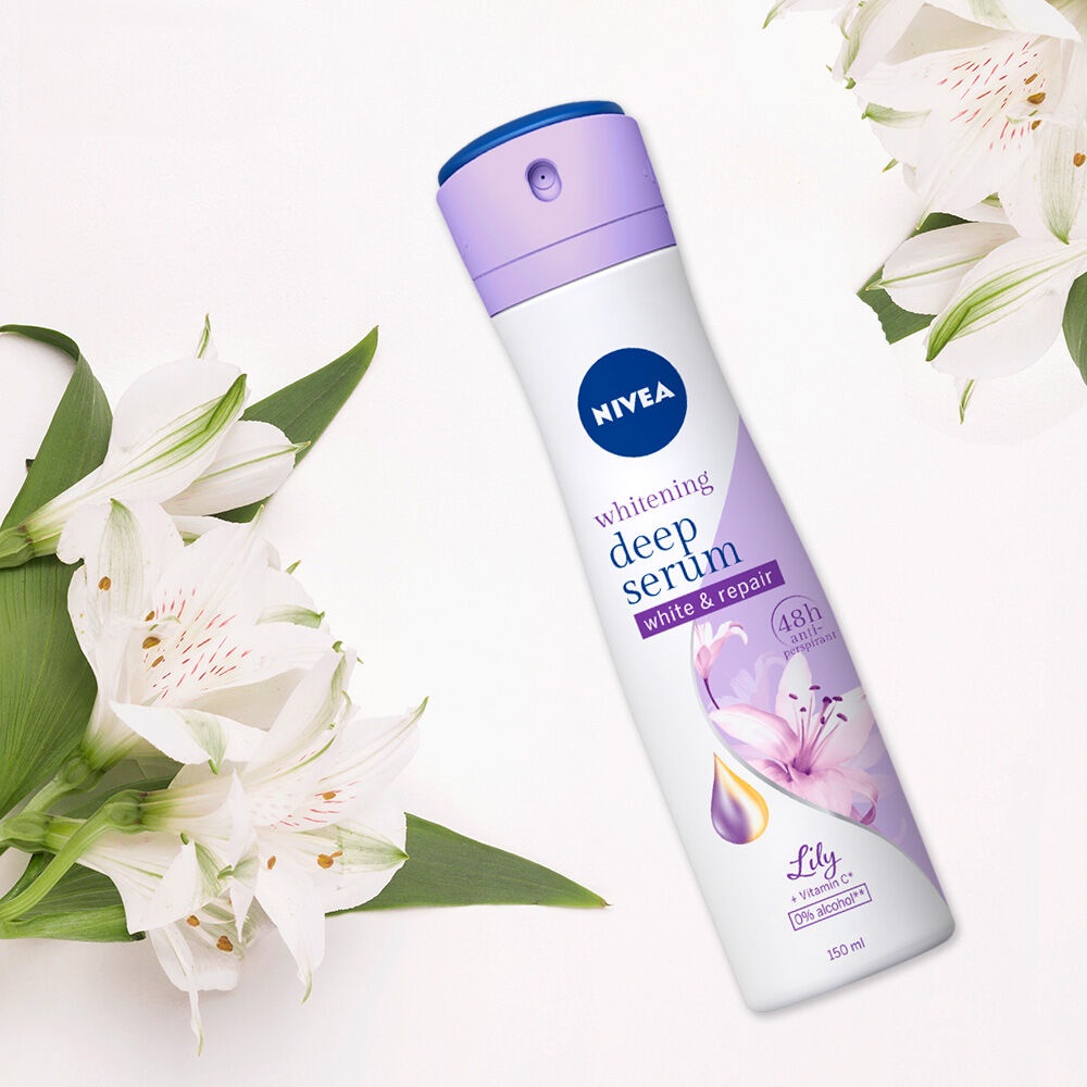 Xịt Ngăn Mùi Nivea Whitening Deep Serum Hương Hoa 150ml/chai