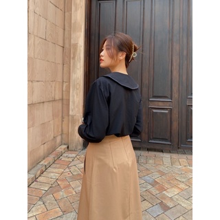 Áo Cổ Sen - Đen Viền Chỉ [A024 - Senbe Clothing]