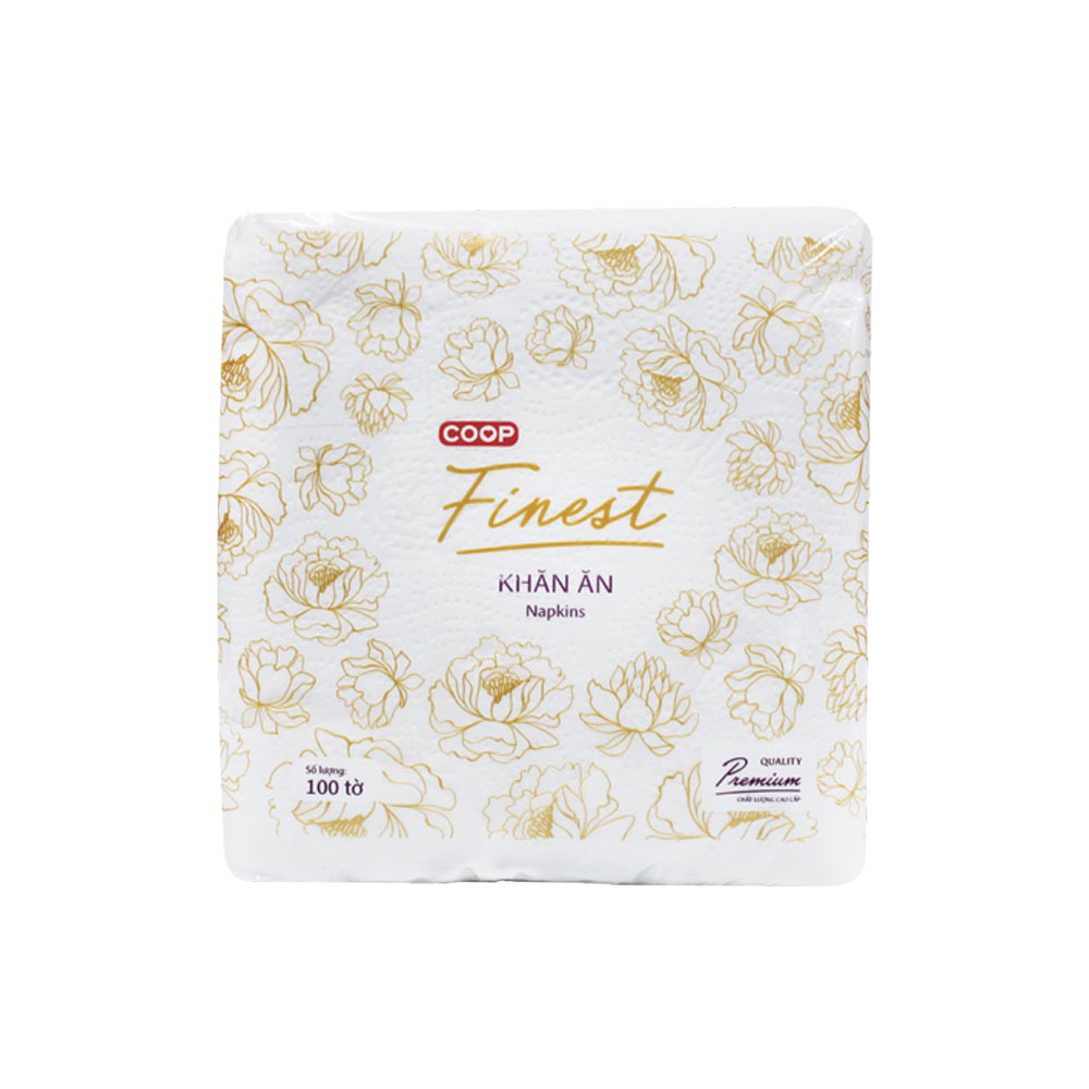 Khăn giấy vuông - khăn lụa cao cấp Coop Finest – 100 / 220 tờ Napkins - Tissue