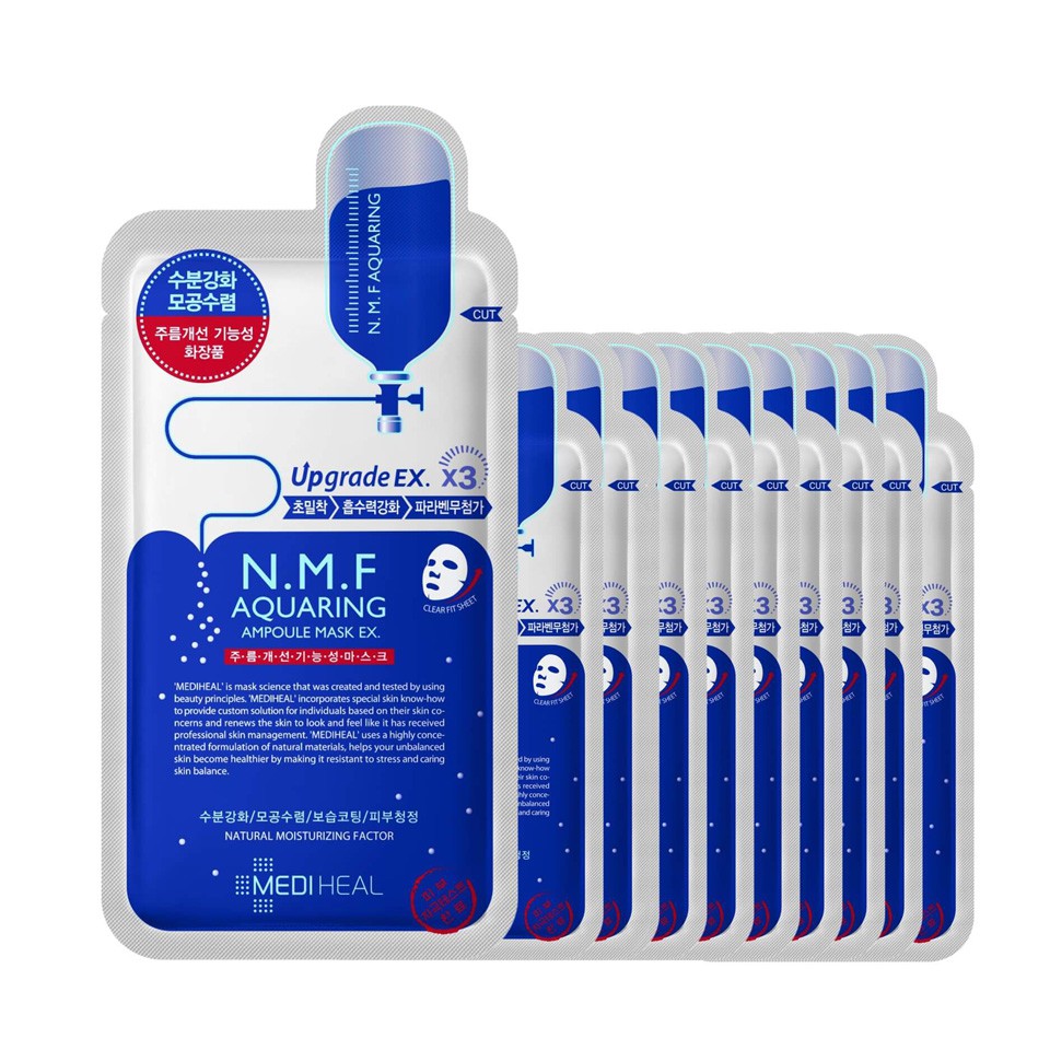 Mặt nạ Mediheal NMF Aquaring Ampoule Mask EX 27ml, mặt nạ cấp ẩm kiểm soát bã nhờn