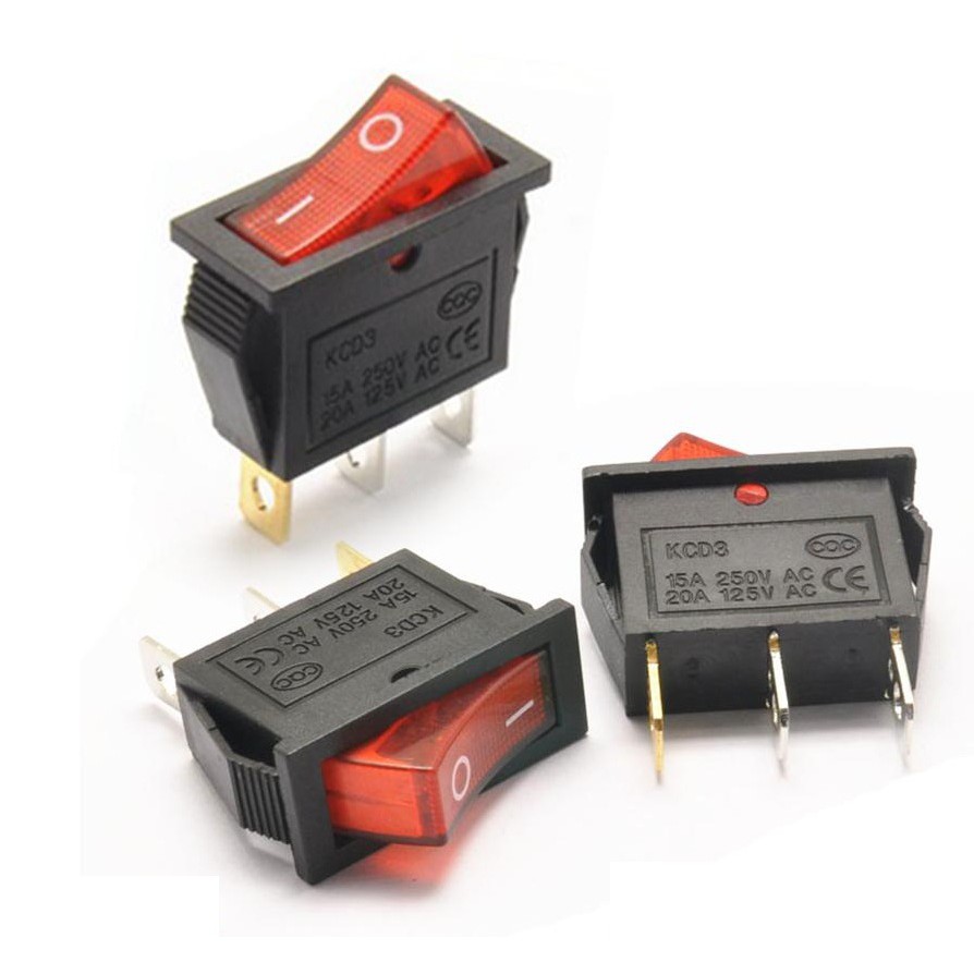 Công tắc bập bênh có đèn KCD3 16A-250V