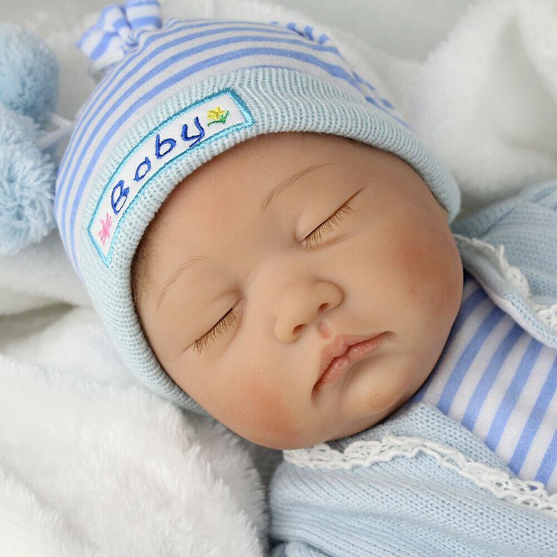 22 "Búp bê sơ sinh Baby Silicone thực tế Cậu bé sơ sinh + Quần áo