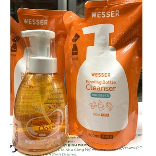 [MẪU MỚI] Nước rửa bình sữa Wesser cho bé Chai Hoặc Bịch 500ml