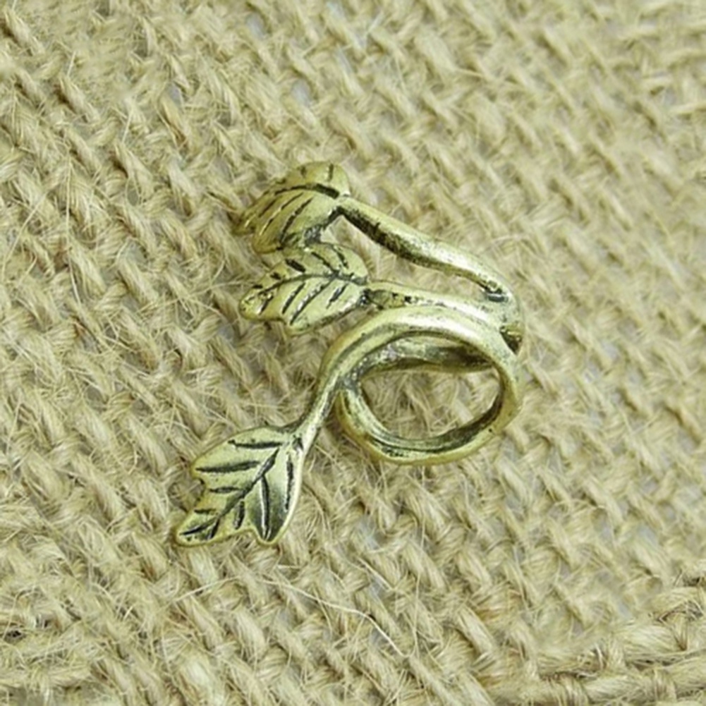 Khuyên gắn vành tai kim loại hình lá cổ điển dành cho nữ