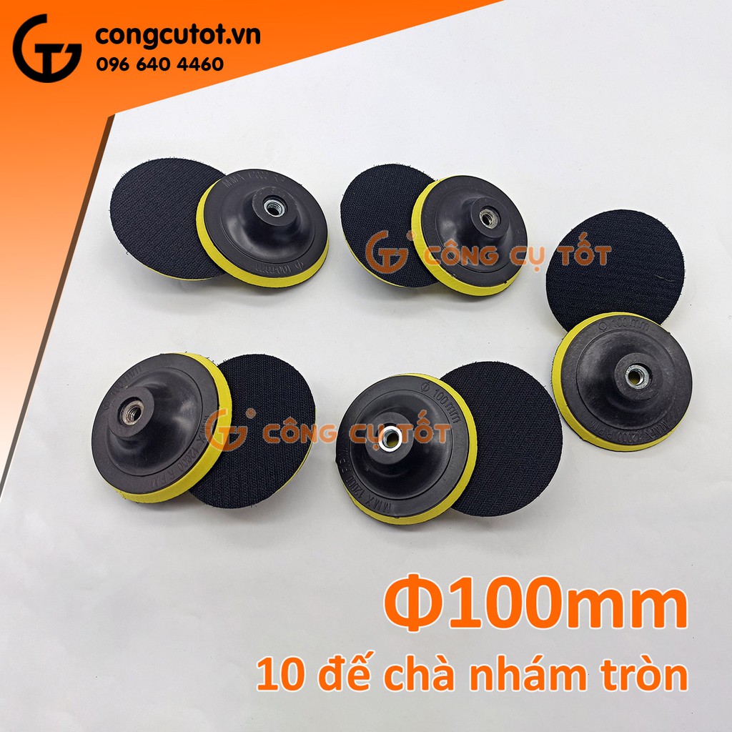 Hộp 10 đế chà nhám tròn Φ100mm