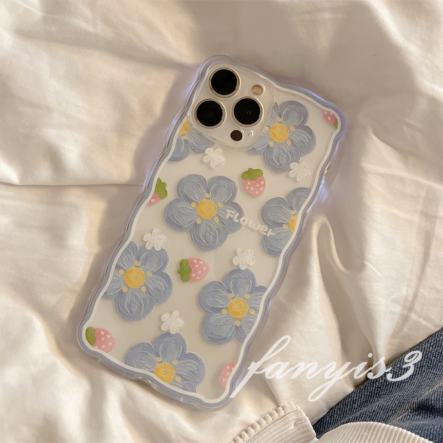 Ốp Điện Thoại TPU Silicon Mềm Họa Tiết Hoa/Dâu Tây Cho For iPhone 13 12 11 Pro Max X XR Xs Max 7 8 Plus SE 2020