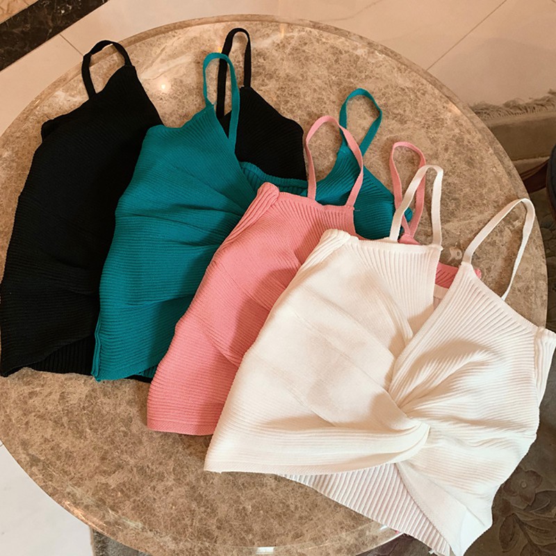 Áo Croptop dệt kim sát nách thiết kế quyến rũ