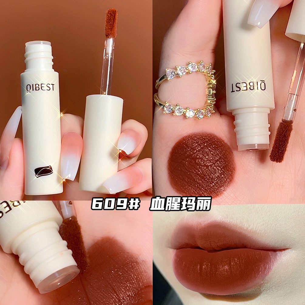 Son Môi Qibest Màu Nhung Lì Lâu Trôi Không Thấm Nước Không Phai Màu