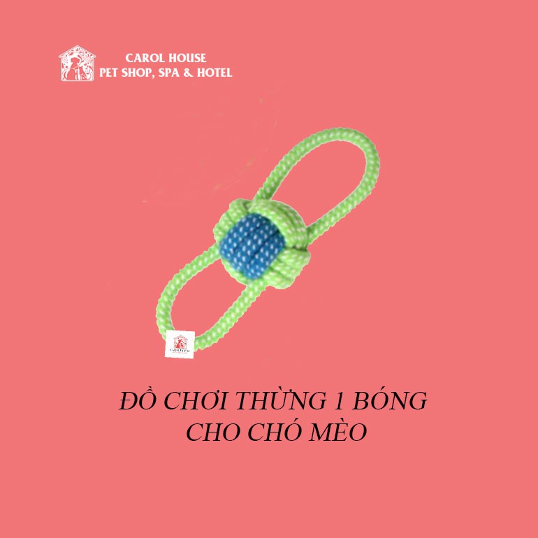 BÓNG DÂY THỪNG ĐỒ CHƠI CHO CHÓ MÈO - kích thước  18cm