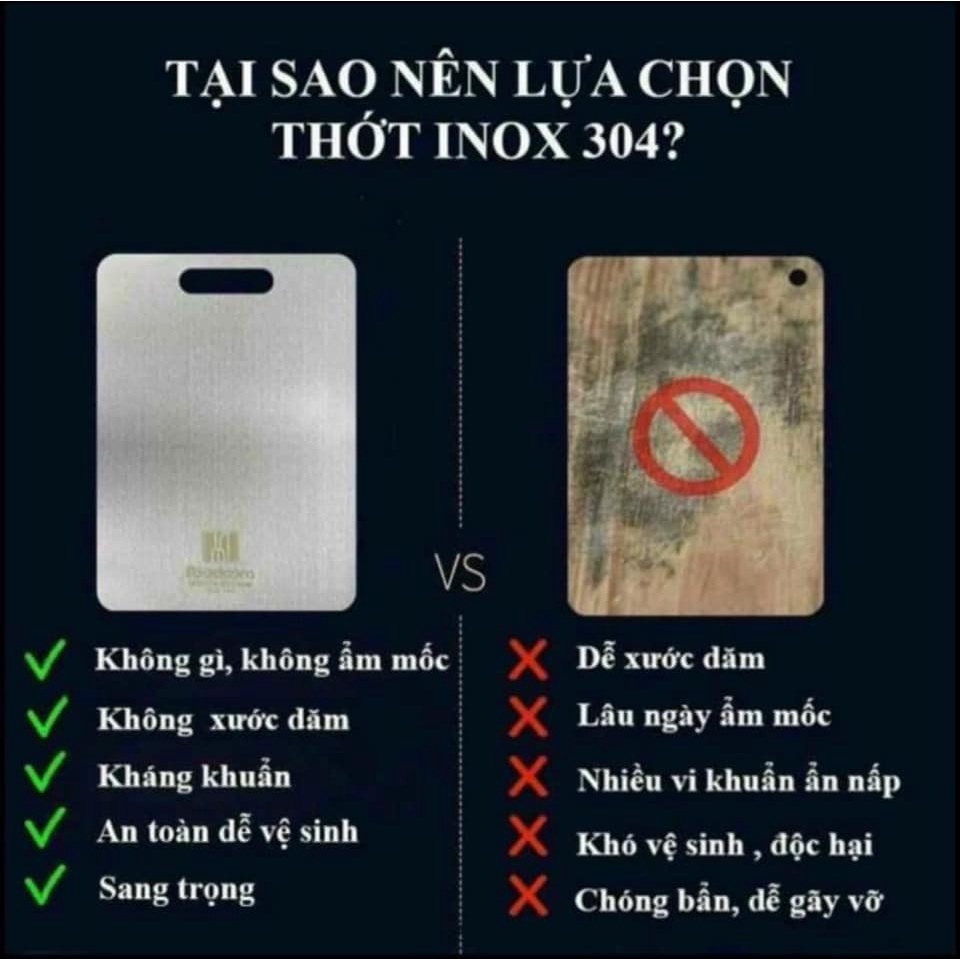 THỚT INOX 304 KHÁNG KHUẨN , thớt